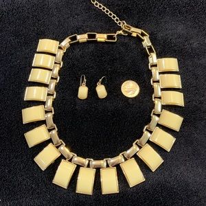 Canary Yellow Gold Tone Two Piece Jewelry Set